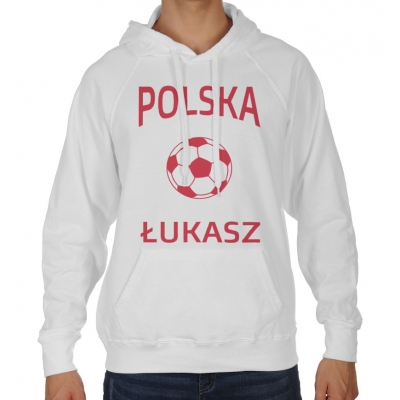 Bluza z kapturem dla kibica Reprezentacji Polski z piłką i imieniem