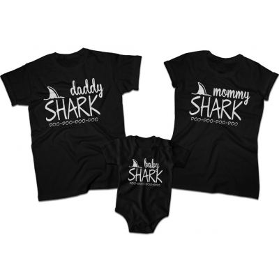 Zestaw koszulek dla rodziców i córki / syna Shark