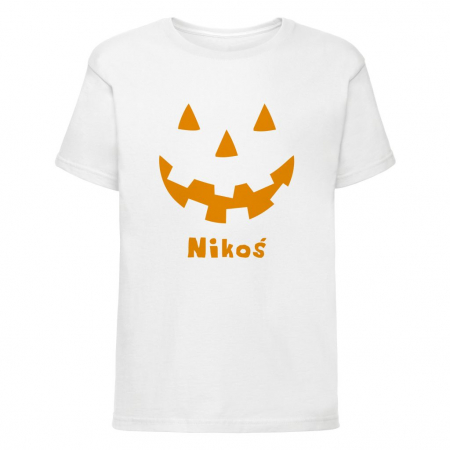 Koszulka dziecięca Halloween Dynia+ imię