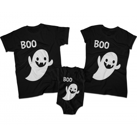 Zestaw koszulek rodzinnych na Halloween Boo