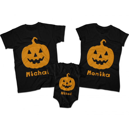 Zestaw koszulek rodzinnych na Halloween Dynia 2