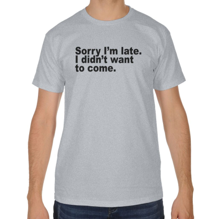 Koszulka męska dla introwertyka Sorry im late