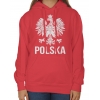 Bluza z kapturem damska dla kibica Reprezentacji Polski z orłem