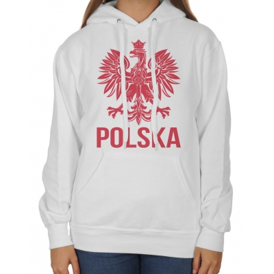 Bluza z kapturem damska dla kibica Reprezentacji Polski z orłem
