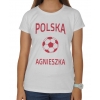 Koszulka damska kibica Reprezentacji Polski z piłką i imieniem