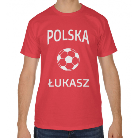 Koszulka kibica Reprezentacji Polski z piłką i imieniem