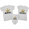 Zestaw koszulek dla rodziców i syna King Queen Prince 4