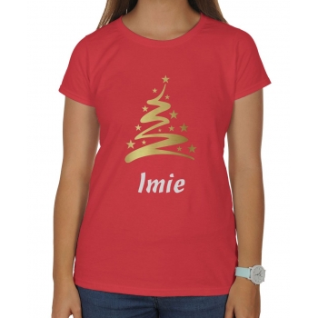 Koszulka damska świąteczna na mikołajki choinka