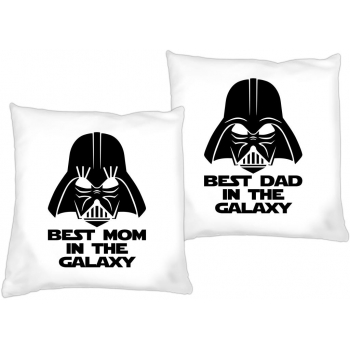 Zestaw poduszek dla Mamy i Taty komplet 2 sztuki Best Mum Best dad in the galaxy