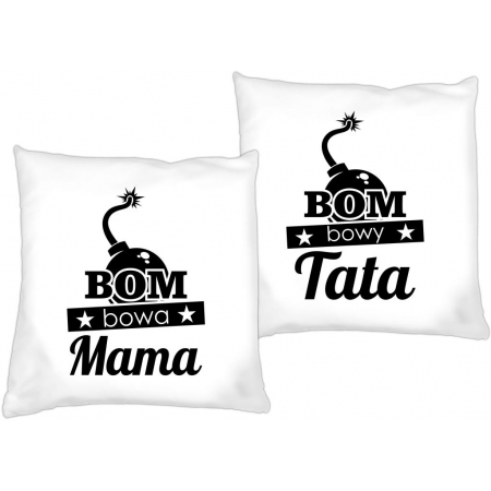 Zestaw poduszek dla Mamy i Taty komplet 2 sztuki Bombowa Mama i Tata