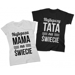Zestaw koszulek dla Mamy i Taty komplet 2 szt. Najlepsza Mama i Tata na świecie